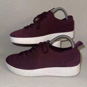 FitFlop Rally E01 Multi-Knit Red Maroon Comfort Sneakers Shoes Womens Size 7